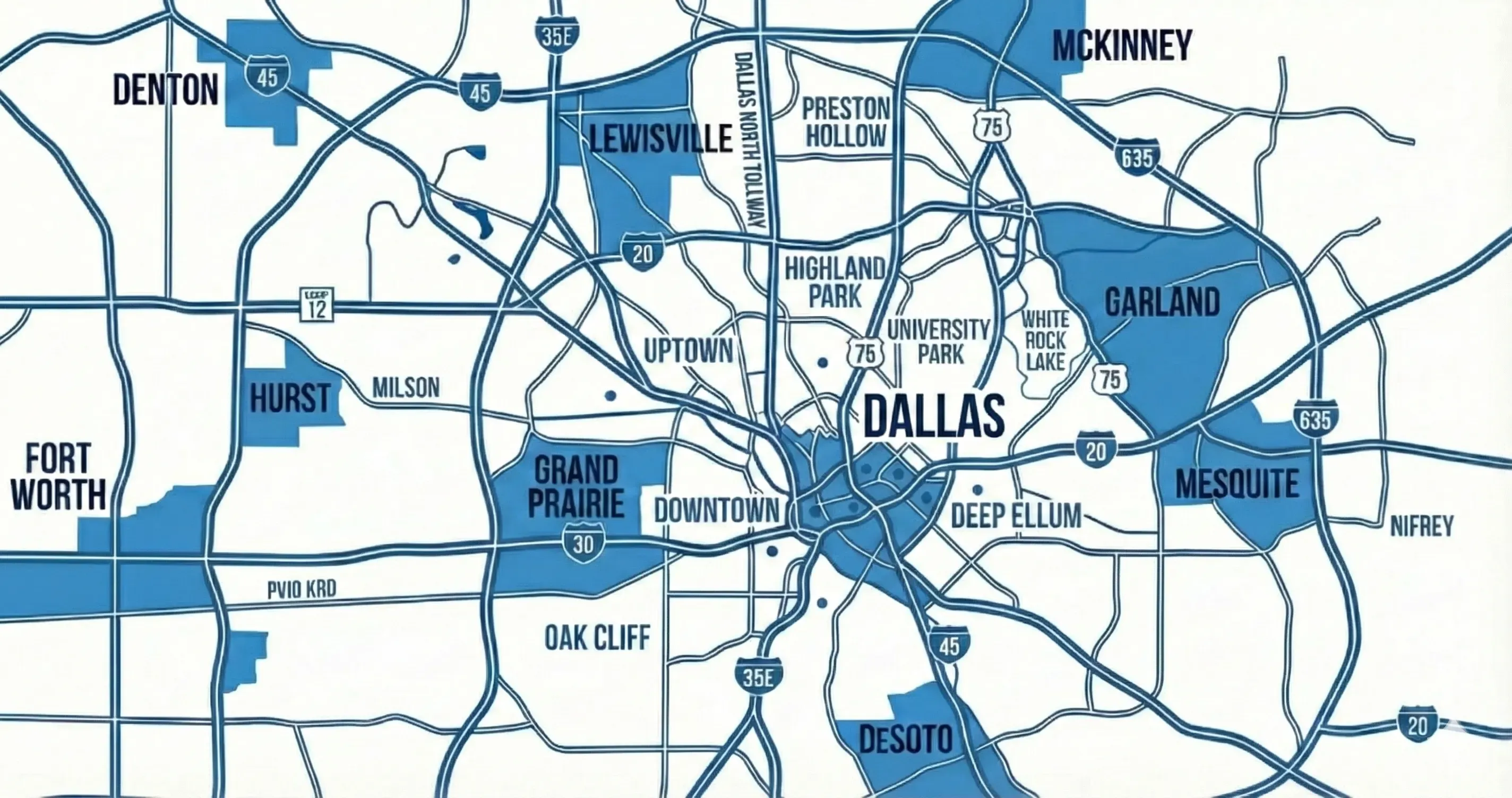 Map showing our Dallas Location at Universal Medical Solutions